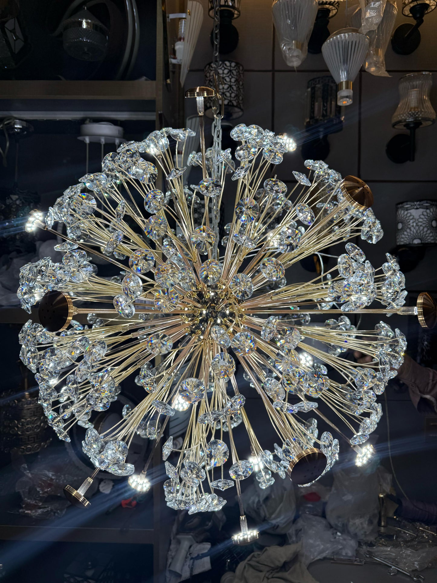 Corona Shape LED Crystal Chandelier