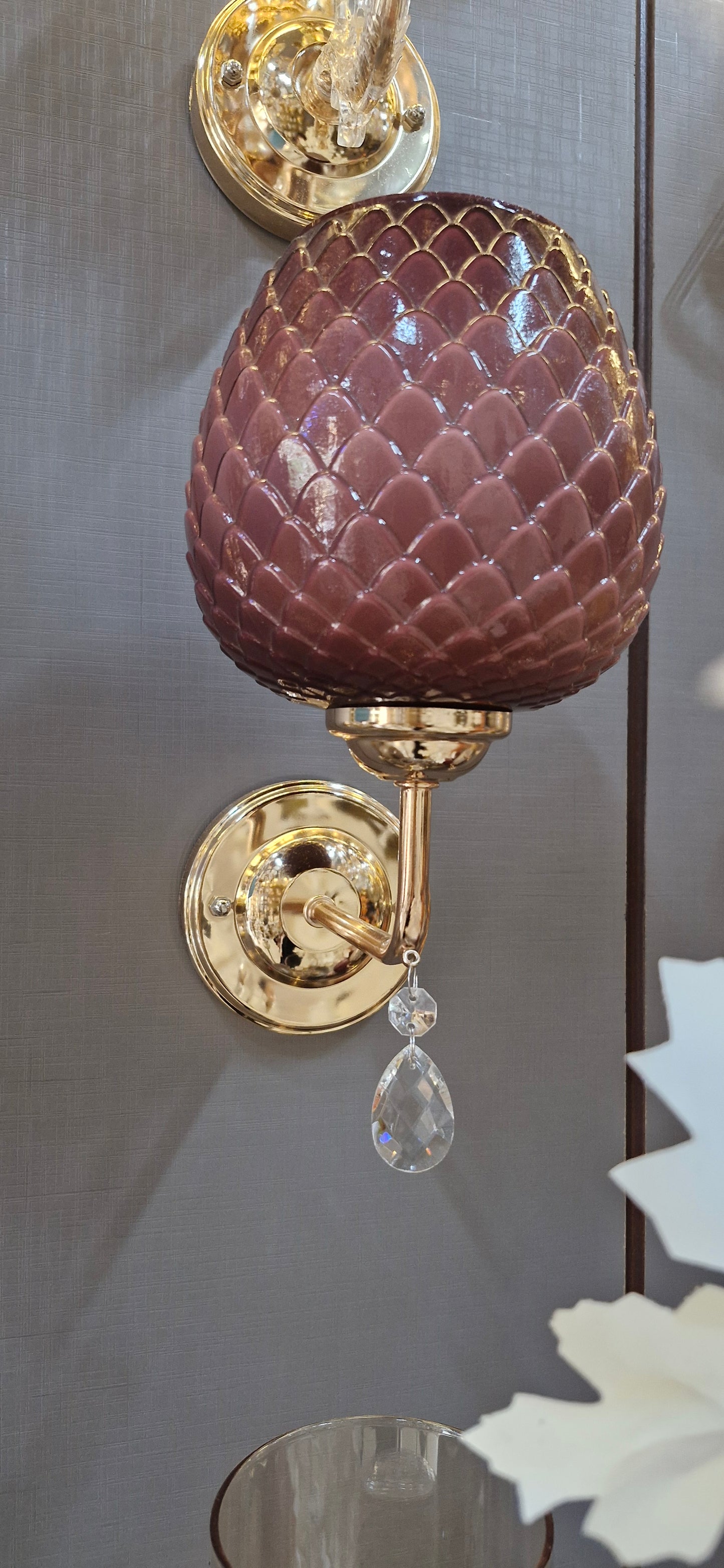 Plum Glass Wall Light