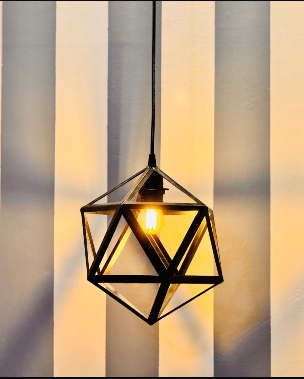 Antique Black Iron Hanging Light