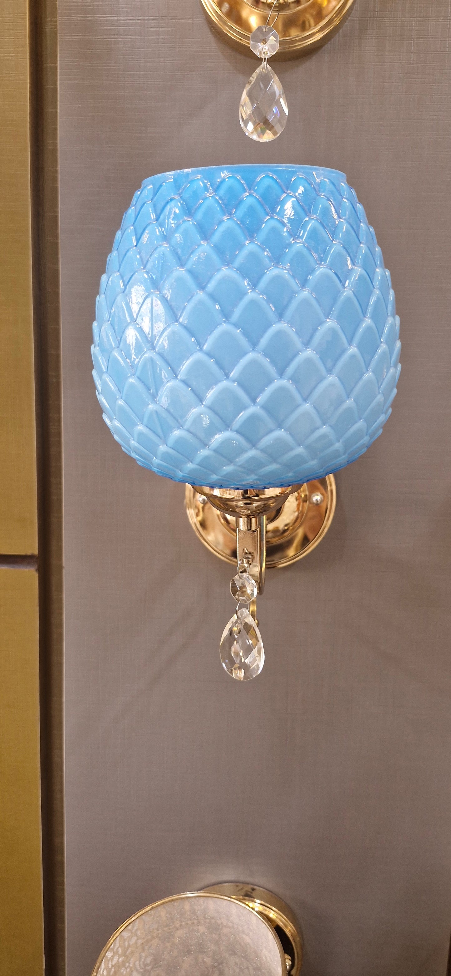 Glass Wall Light with Metal Base