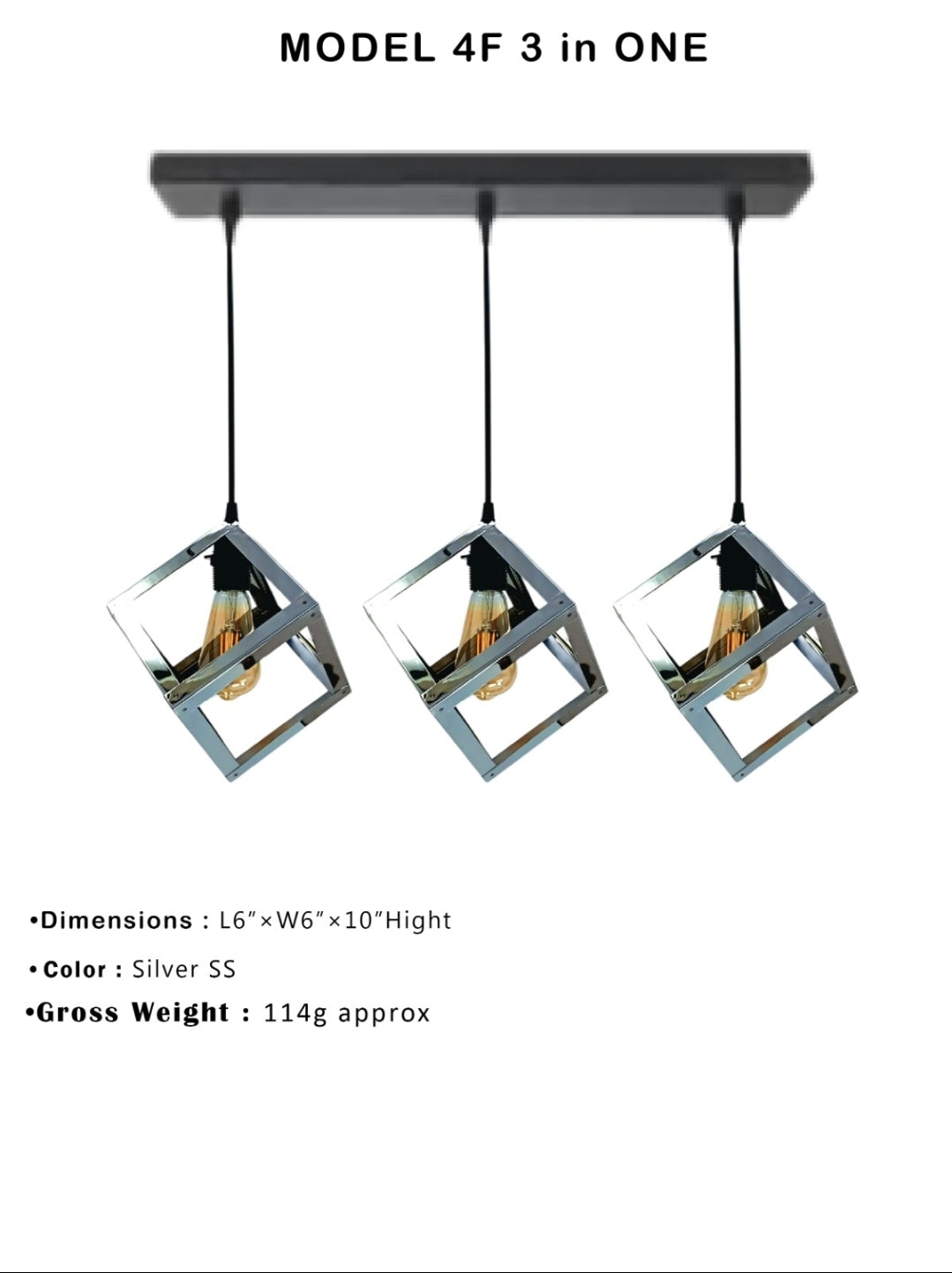 3Piece Cube Metal Pendant