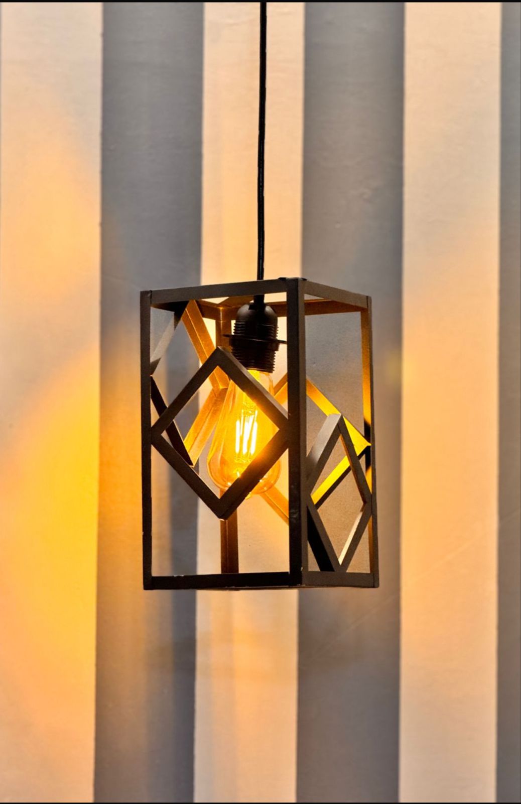 Antique Black Iron Hanging Light