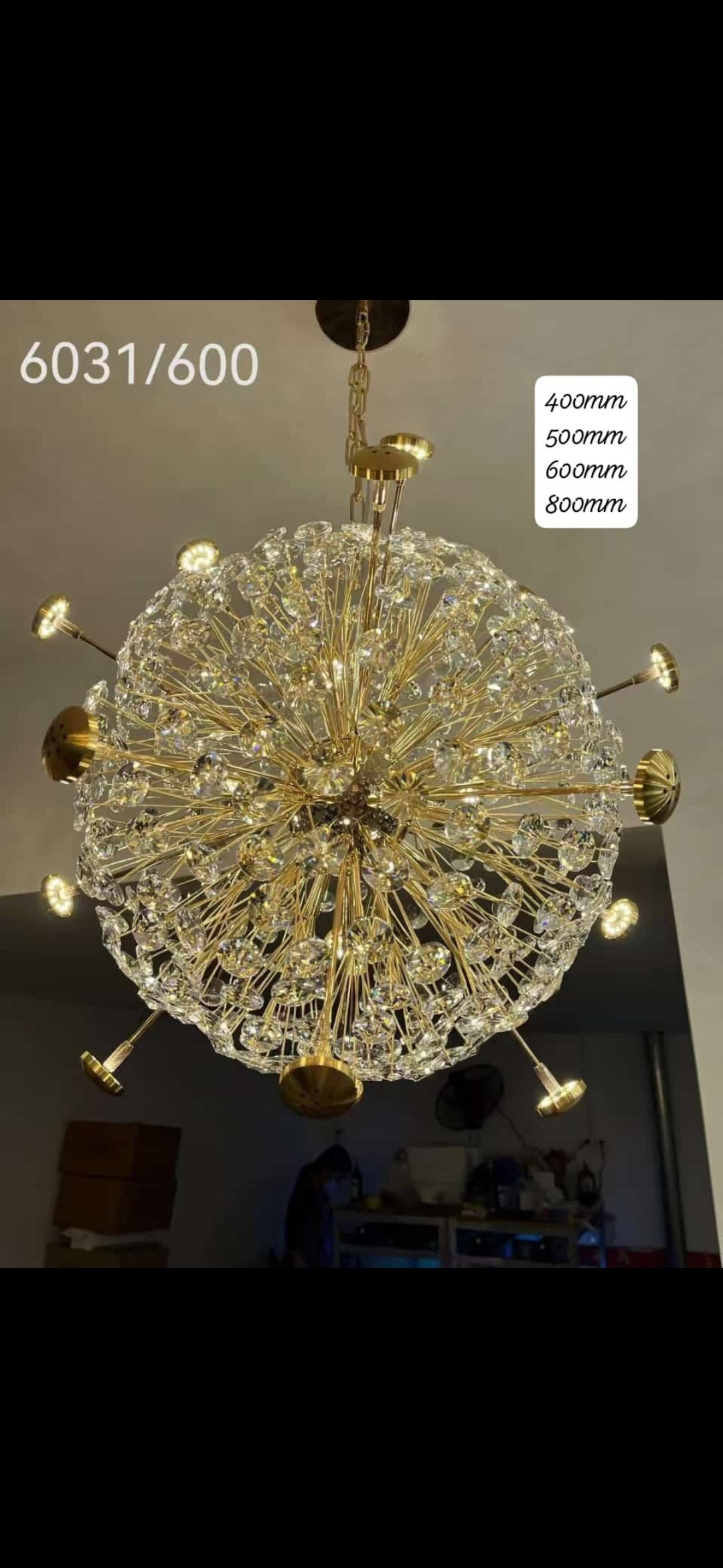 Corona Shape LED Crystal Chandelier