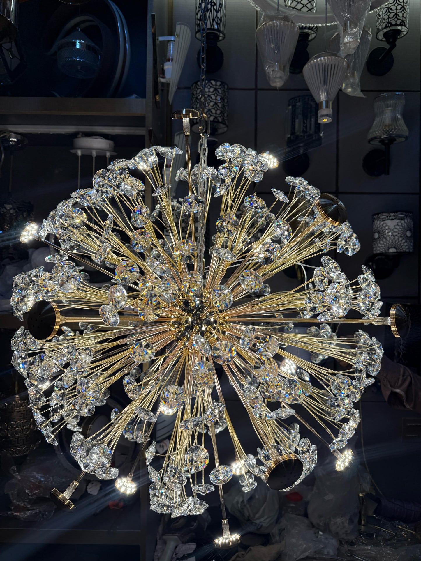 Corona Shape LED Crystal Chandelier