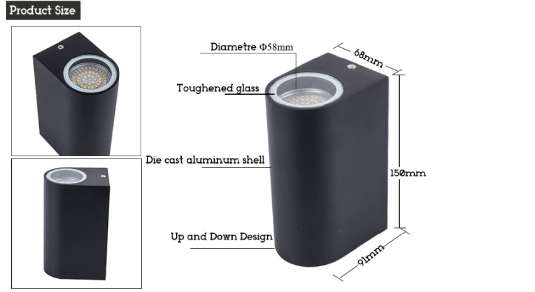 MODERN OUTDOOR DOUBLE SIDE WALL LIGHT