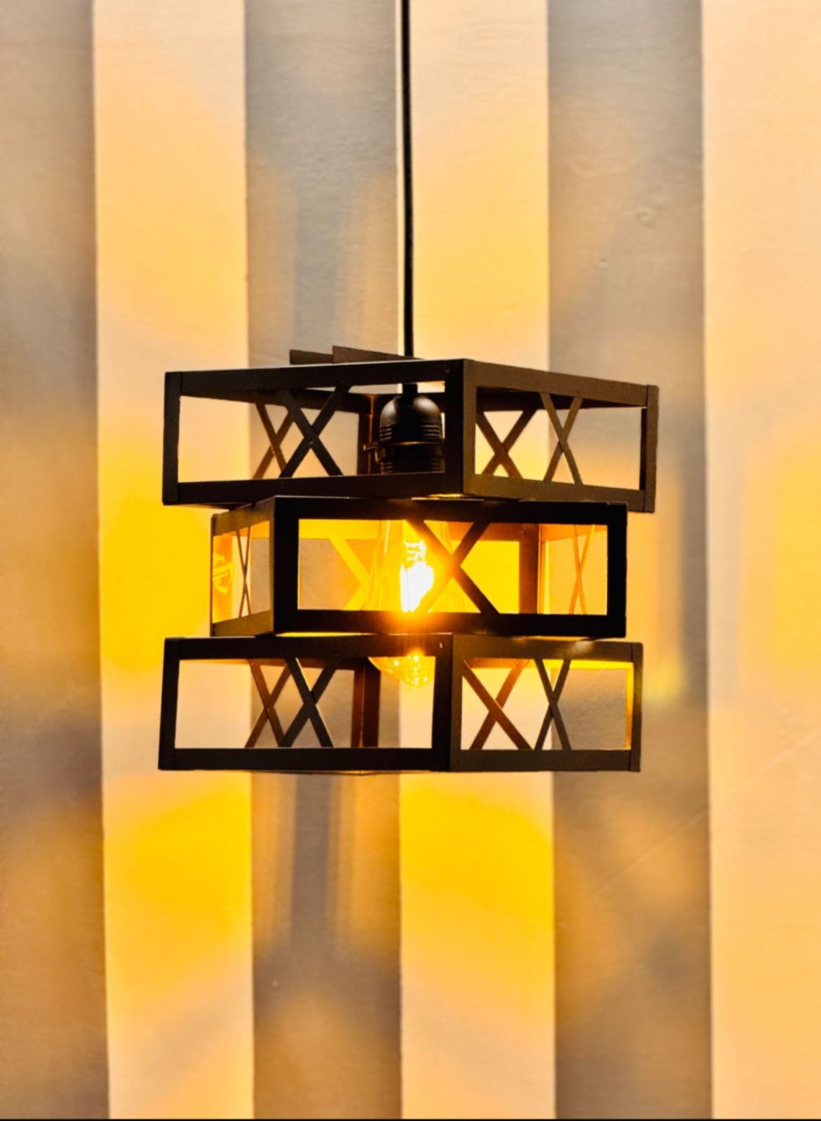 Antique Black Iron Hanging Light