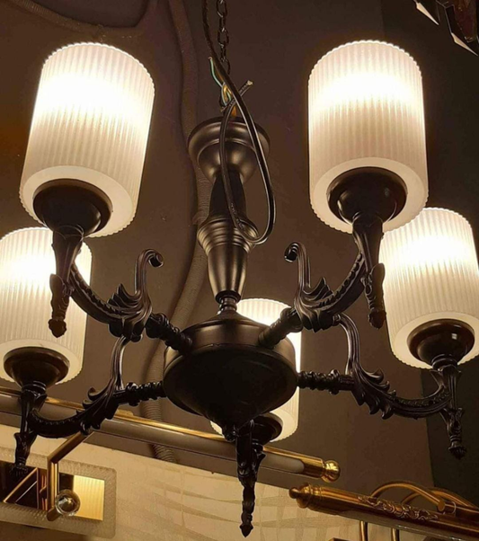 Metal And Fiber Glass Chandelier