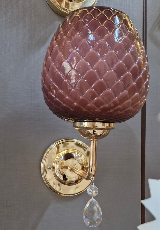 Plum Glass Wall Light
