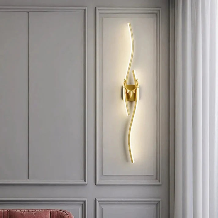 Long Markhor Golden LED Wall Lamp