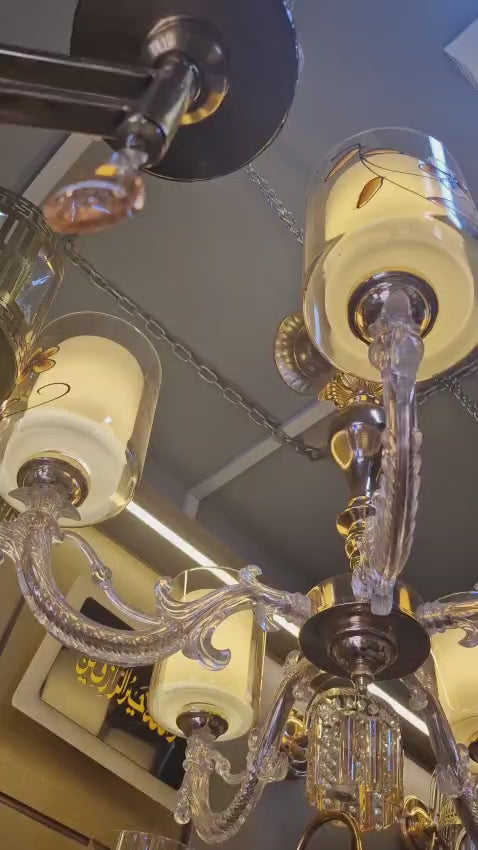 Double Glass Chandelier – 5 Arms