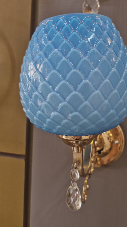 Glass Wall Light with Metal Base