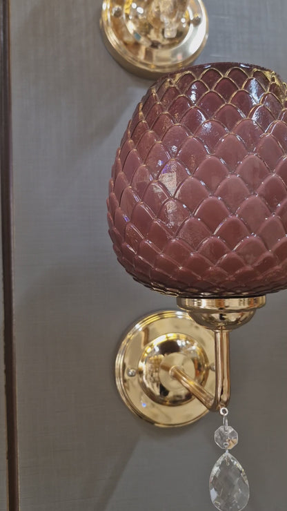 Plum Glass Wall Light