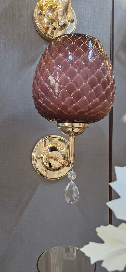 Plum Glass Wall Light