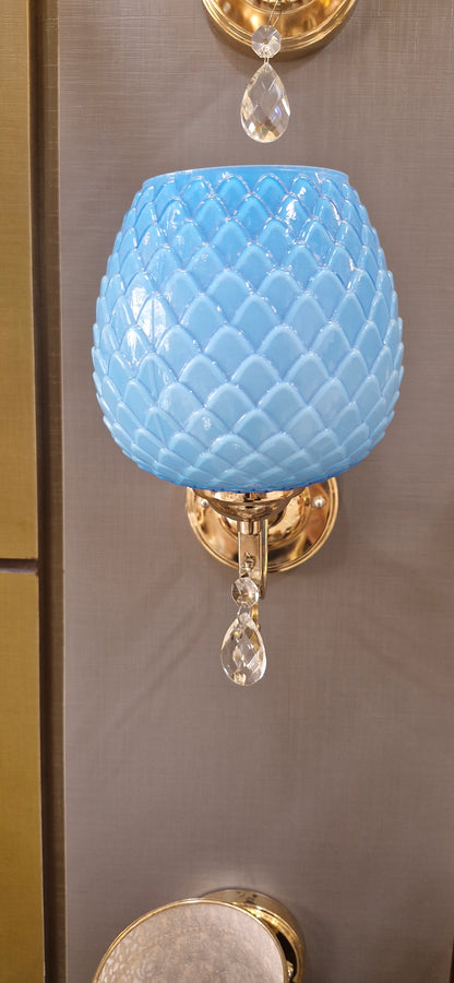 Glass Wall Light with Metal Base