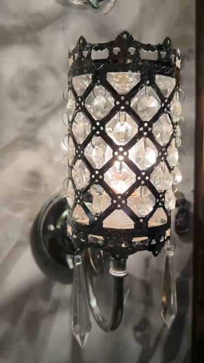 Metal And Crystal Wall Light