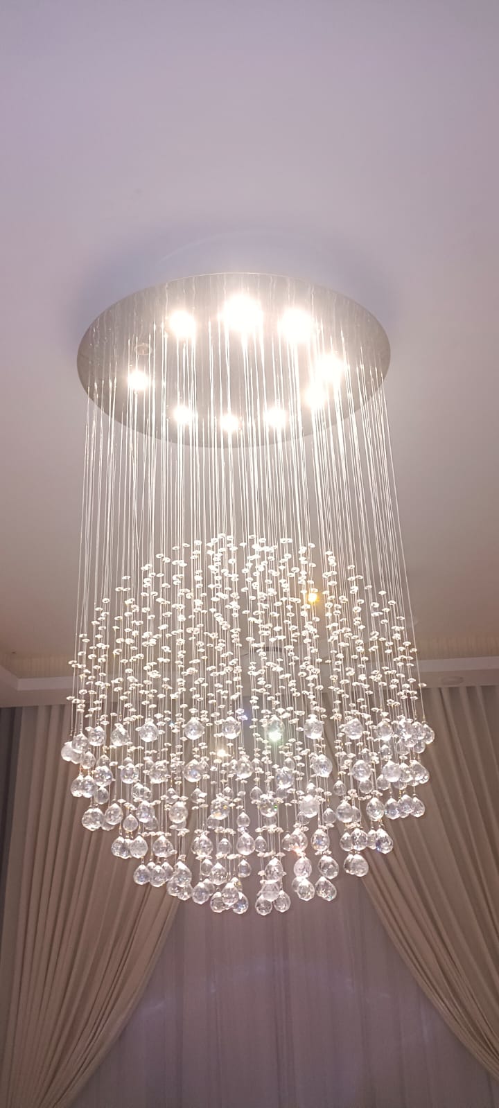 Crystal Raindrop Chandelier (2.5 ft width)(3ft height) (Flat 50% off 🎉)