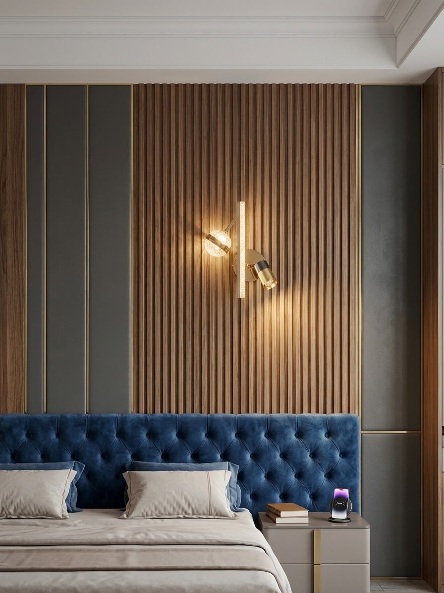 Luxury Crystal & Gold LED Wall Light