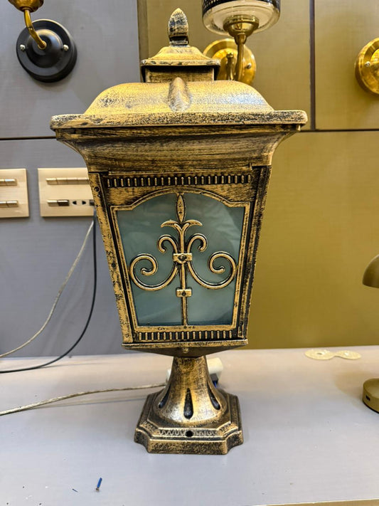 Diecast And Fiber Pillar Lamp(Pair)