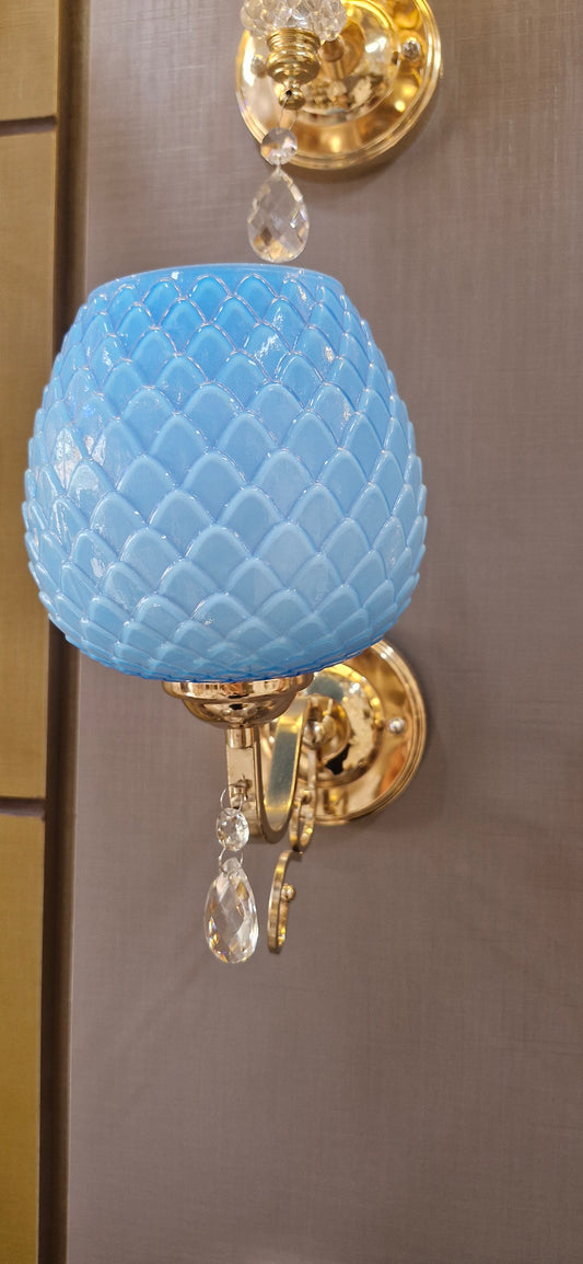 Glass Wall Light with Metal Base